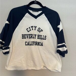 Zara Black and White Short Sleeve Tee